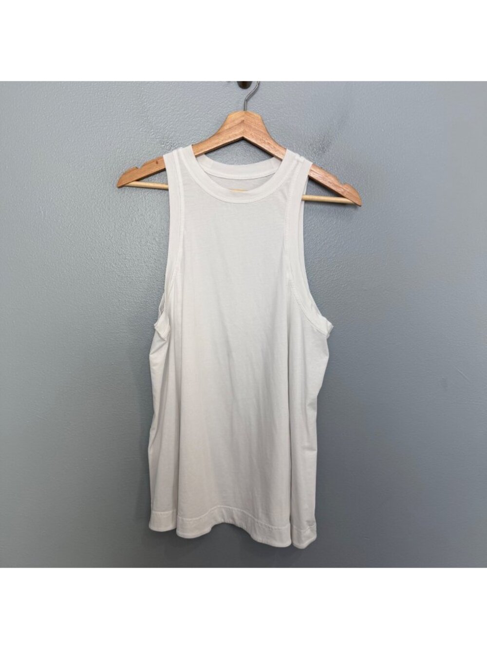 LULULEMON long cotton crew neck tank in white size XL